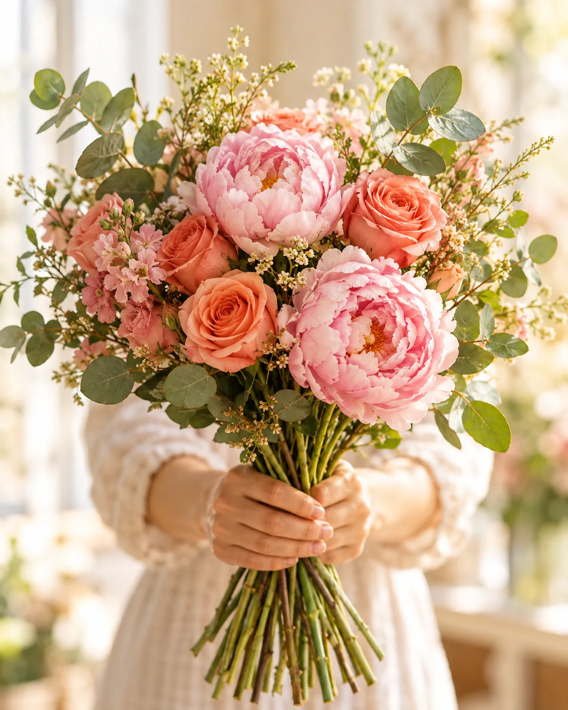 Hero: rescued bouquet in hands